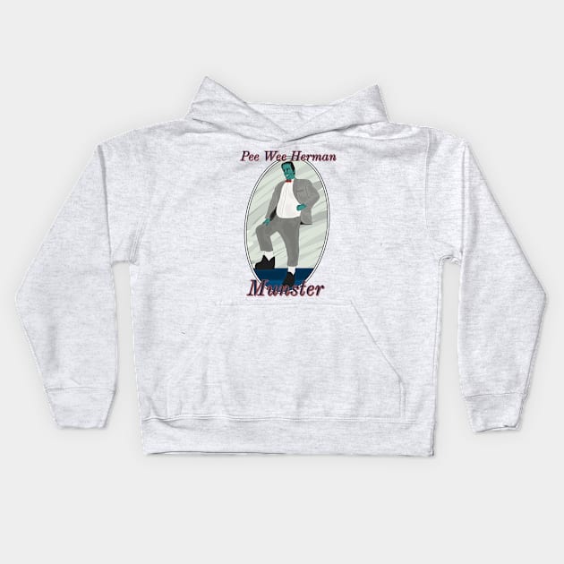 Pee Wee Herman Munster Kids Hoodie by AndrewValdezVisuals